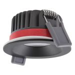 Ledvance Spot LED Fire Rated Aluminium Noir 8W 640lm 36D - 927 Blanc Très Chaud | Diamètre 68mm - IP65 - Meilleur rendu des couleurs - Dimmable