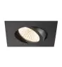 SLV New Tria 68 Spot Aluminium Noir Carré 8.3W 705lm 60D - 927 Blanc Très Chaud | Diamètre 68mm - Meilleur Rendu Des Couleurs - Dimmable 