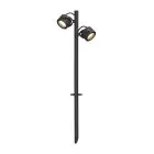 SLV Sitra 360 Piquet Lumière Aluminium Gris | Extérieur - IP44 - Convient pour 2x GX53 