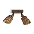 Good&Mojo Plafonnier Java Bambou Brun | Convient pour 2x E27 