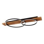 Eglo Plafondlamp Boyal Hout Zwart, Roestig 12W 1700lm - 830 Warm Wit