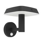 Eglo Wandlamp Dreoli Solar Zwart 8W 970lm - 830 Warm Wit | IP65 - Bewegingssensor
