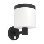 Eglo Wandlamp Pantete Solar Zwart 7W 790lm - 830 Warm Wit | IP65 - Bewegingssensor