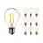 Voordeelpak 10x Noxion Lucent LED E27 Peer Filament Helder 8.5W 1055lm - 827 Zeer Warm Wit | Dimbaar - Vervangt 75W